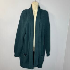 PACT Organic Thick Ribbed Cardigan Sage Green Organic Cotton Women's XL/XXL